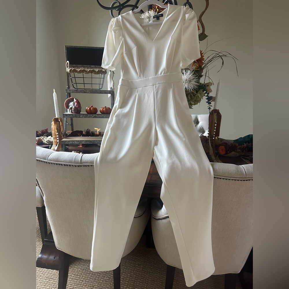 Express Classic Cream Jumpsuit